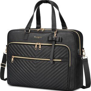 17 Inch Laptop Bag for Women, Large Convertible Quilted Briefcase Backpack with